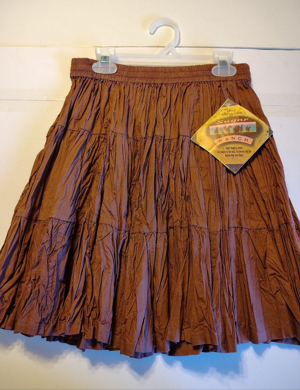 Western Women's Pleated Tiered Circle Skirt One Size By Sugar Ranch